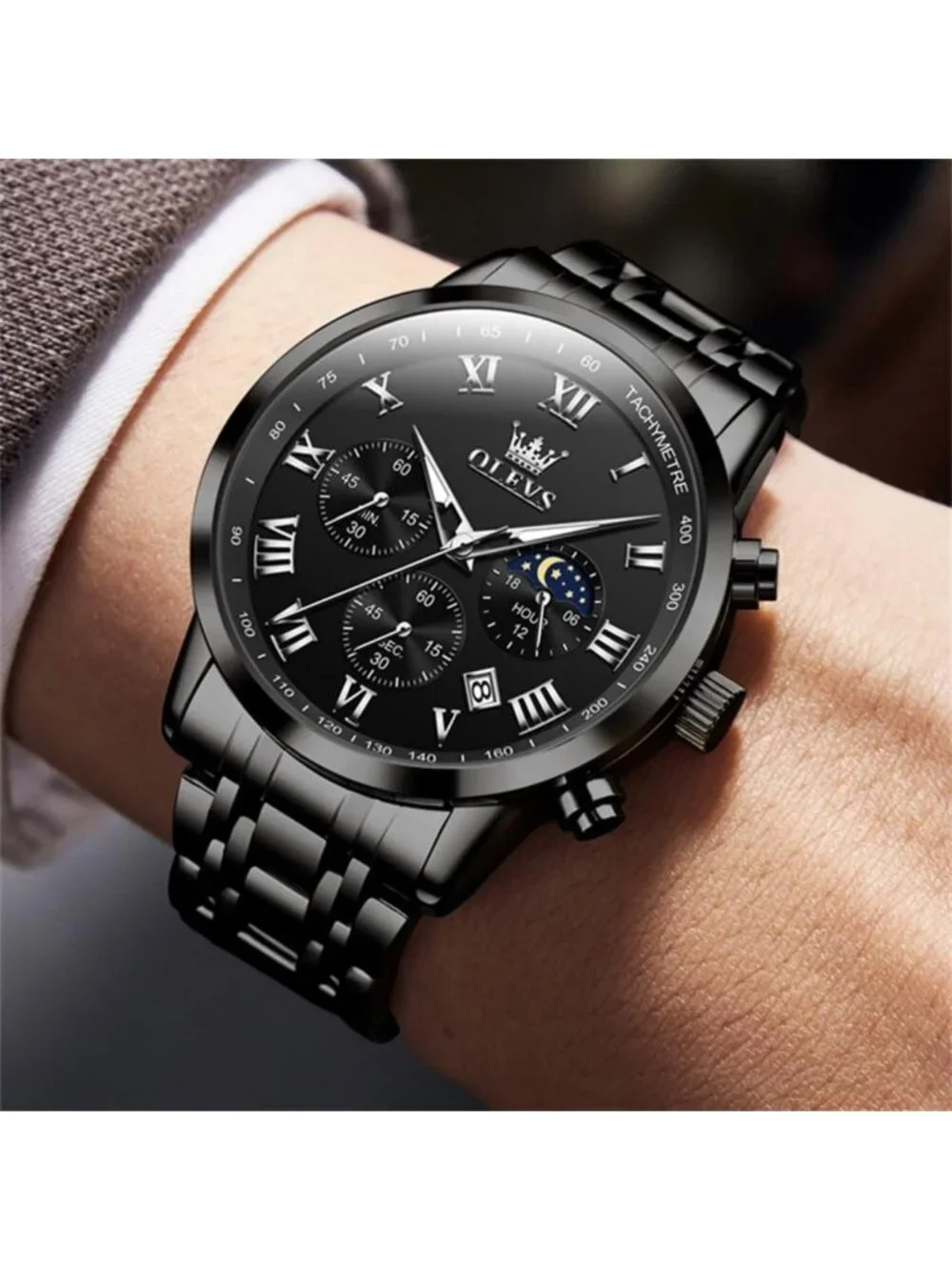 Stylish Big Face Stainless Steel Analog Watch for Men | Luxury Multifunctional